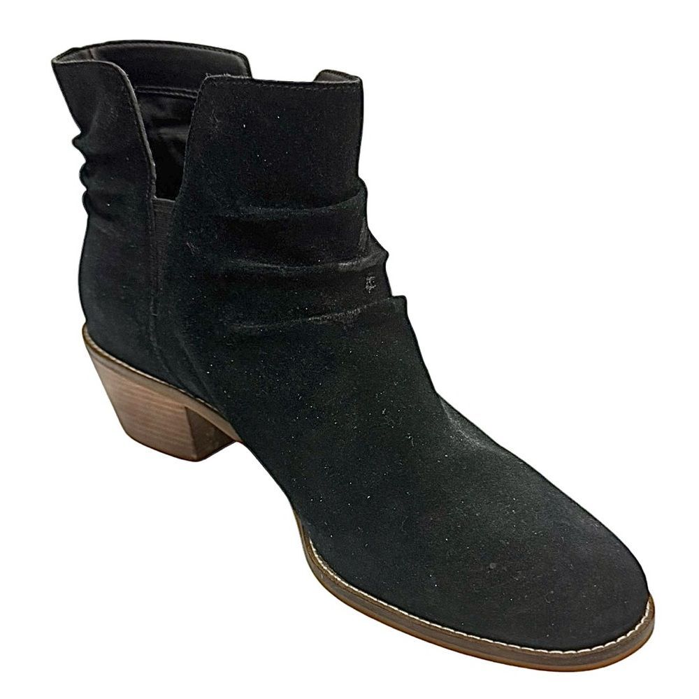 Cole Haan Alayna Black Suede Bootie Slouch Western Flair Size 9.5 M Pre-Owned
